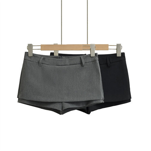 Hot girl suit skirt women's trousers 2025 new summer design side zipper slim hip short skirt