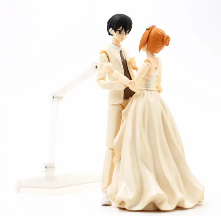 现货 Figma 新娘婚纱 花婿新郎 可动换脸模型手办摆件