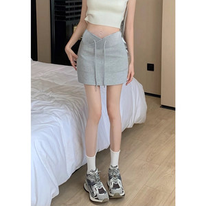 
Pregnant women's sports short skirt spring new cross low-waist belly-supporting A-line hip-hugging trouser skirt small drawstring skirt