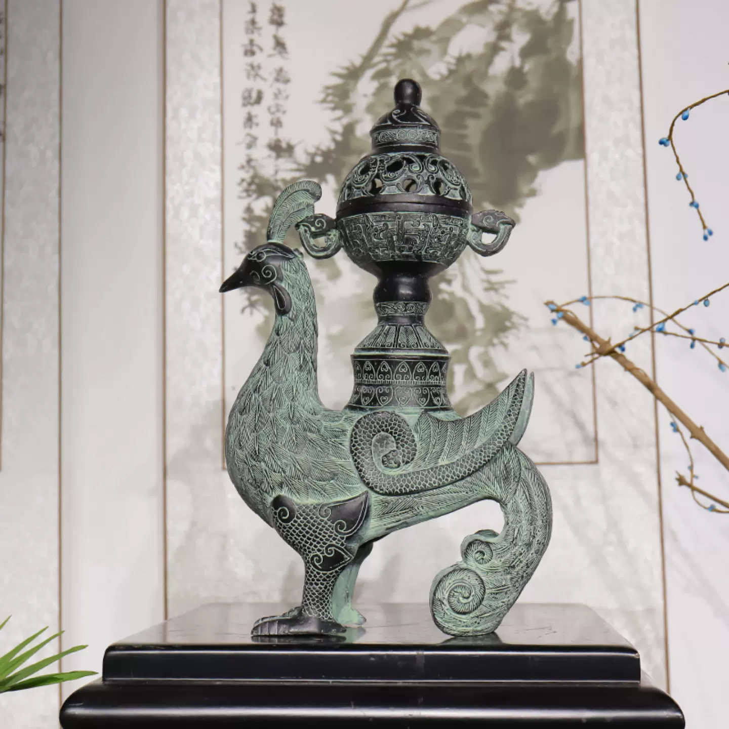 青銅器  双鳳青銅酒杯  孔雀酒樽   装飾品  現代工芸品 美術品 置物 青銅器 双鳳青銅酒杯 孔雀酒樽 装飾品 現代工芸品 美術品 置物