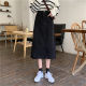 Spring and Autumn New denim skirt mid-length large size high-waisted A-line skirt 200Jin [Jin equals 0.5 kg] Retro versatile slimming one-step skirt