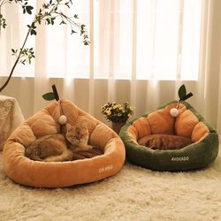 Cat Nest for Winter Warmth, Universal Dog Nest for Small Dogs, Thickened Semi-Enclosed Four-Season Cat Nest, Cat Bed Supplies