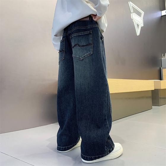 
Boys' jeans spring and autumn 2026 new handsome children's straight pants medium and large children's spring clothing boys' casual trousers