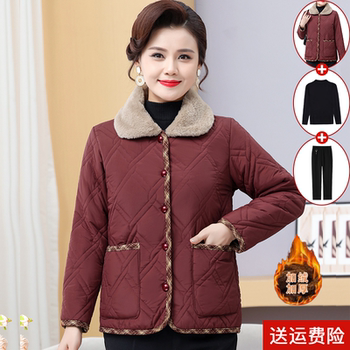
Mom's autumn and winter fashionable velvet cotton coat to keep warm