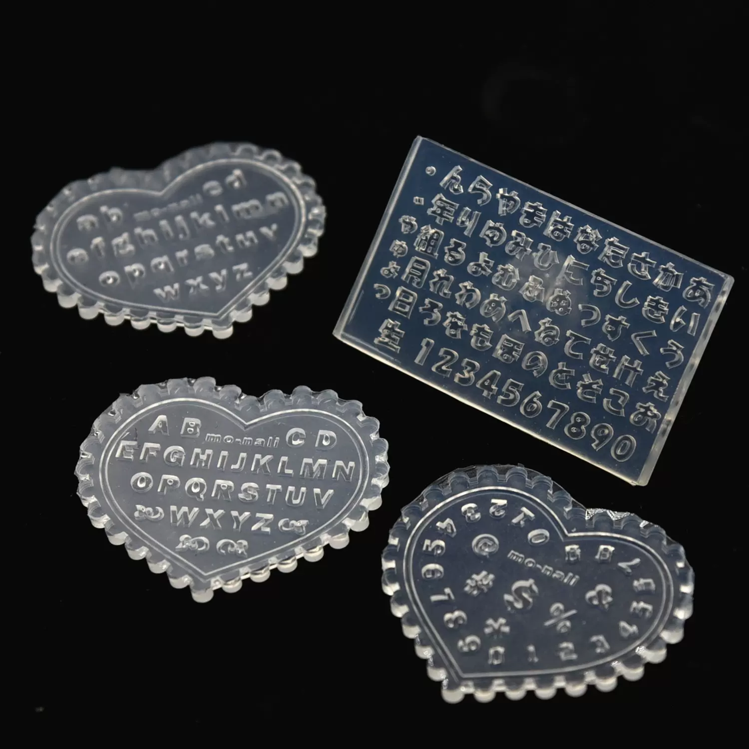 日系风UV胶diy美甲硅胶银粘土日文英文数字模具哥特字母硅胶模具