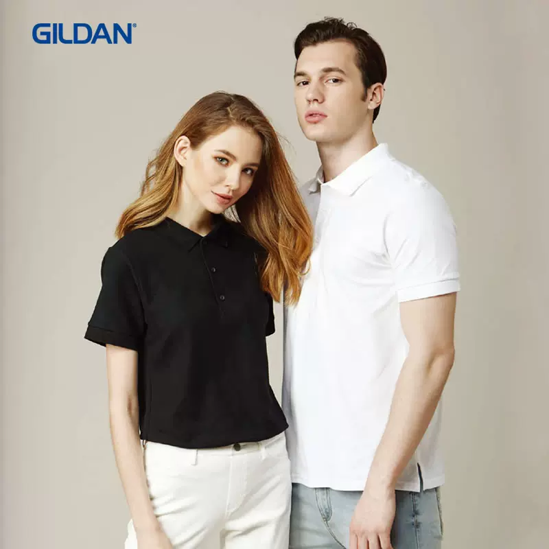 Gildan吉爾丹6800款POLO衫男短袖純棉常規翻領全棉