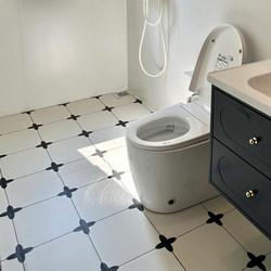 French Retro Small Tiles for Bathroom, Kitchen, Balcony, Milk Tea Shop, Pet Shop, Non-Slip Floor Tiles, Black and White