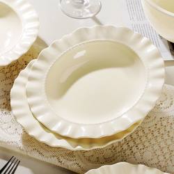 French High-End Lace Plate 2025 New Home Dinner Plate Salad Plate ins Pasta Western Food Plate Straw Hat Plate