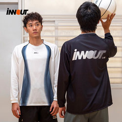 Innout Gradient American Football Uniform Sports Retro Basketball Shooting Training Tee Autumn Loose Casual Long-Sleeved T-Shirt
