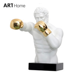 Modern Creative Light Luxury Figure Sculpture of a Boxer, Electroplated Ornament for Villa Entrance and Model Room Soft Decoration