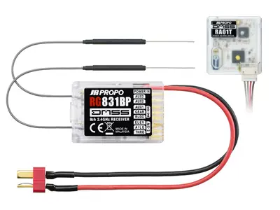JRプロポ　DMSS受信機　RG831B＋RA01T JR RG831B 8-Ch DMSS Full-Range Rx w/RA-01T Telem
