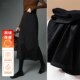 Late white 2025 spring style commuting small a-line skirt skirt black hip skirt plus velvet thickened skirt women