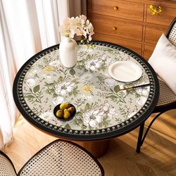 American round dining table mat non-slip coffee table tablecloth waterproof, oil-proof and anti-scalding pvc leather tablecloth round table mat