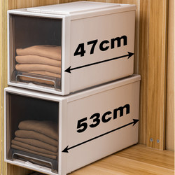Wardrobe Storage Box Drawer-Type Plastic Household Clothing Storage Box Clothes Underwear Organizer Transparent Storage Cabinet