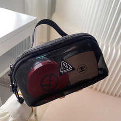 Cosmetic Bag for Women 2025 New Model Portable Large Capacity High-End Feel for Carrying Out 3Ceo Mesh Black Storage Bag