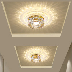 Modern Minimalist Crystal Hallway Light, Entrance Light, Balcony Light, Three-Color Dimming Spotlight, Downlight, Surface-Mounted Light