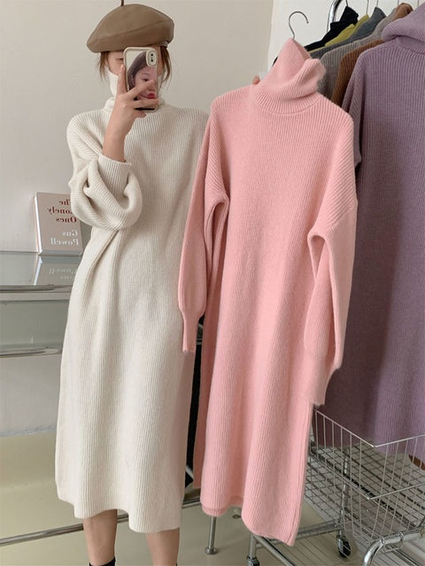 Autumn And Winter Fleece-lined Thickened Woolen Dress Sweater main image 0