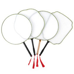 Children's Hand-Painted Blank Fan DIY Palace Fan Round Fan Kindergarten Graffiti Craft Material Kit
