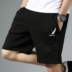 100% Pure Cotton Trendy Plus-Size Men's Summer Sports Shorts, Loose and Versatile Straight-Leg Shorts for Students
