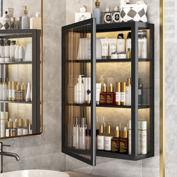 No-Drill Bathroom Storage Cabinet, Wall-Mounted Washstand, Cosmetics Shelf, Hanging Cabinet Above the Toilet, Light Luxury
