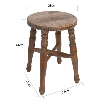 Fall in love with the garden home balcony courtyard garden wabi-sabi style solid wood stool French retro round stool gardening flower stool