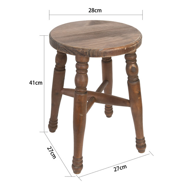 Fall in love with the garden home balcony courtyard garden wabi-sabi style solid wood stool French retro round stool gardening flower stool