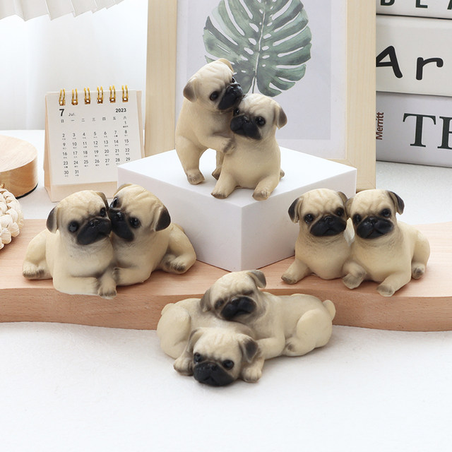 Cute little puppy ornaments simulated puppies puppies doll office desktop gardening car car decoration