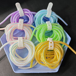 1.4m Data Cable Protection Rope, Protective Cover, Three-Color-In-One Winding Cable Protector, Cable Bite Protector, Data Cable