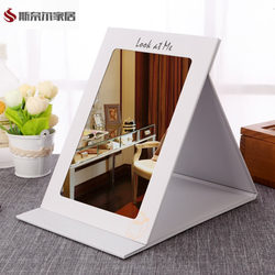 Bowknot Girly Desktop Makeup Mirror for Girls, Foldable Single-Sided Vanity Mirror, Portable for Students, Dormitory Desktop