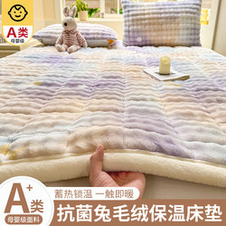 Autumn and Winter Thickened Rabbit Fur Milk Velvet Mattress Pad Soft Cushion for Home Bedroom Student Dormitory Plush Bed Sheet Pad Bedding