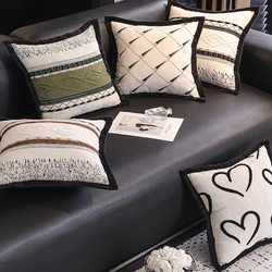 French Light Luxury Chenille High-End Sofa Cushion Pillow 2025 New Model Bedroom Headboard Pillow Cushion Cover Core