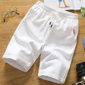 
Cotton and linen shorts men's summer sports and casual pinch pants men's solid color versatile loose beach pants thin big pants