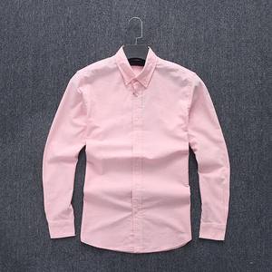 Men's soft water washing natural cotton men's spring new Oxford spinning shirt solid color slimming shirt