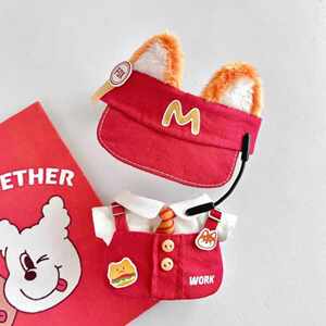 Cotton doll clothes 10cm McDonald's shirt strap hat A set of baby clothes cute cartoon doll accessories
