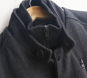
Stand collar retro foreign trade autumn and winter men's clothing plus cotton clamp black gray jacket cotton jacket cotton coat woolen coat casual