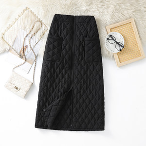 
Clearance Pickup~Padding Skirt Women's Winter Thickened Windproof Zipper One-piece Down Cotton Skirt Warm Straight Skirt