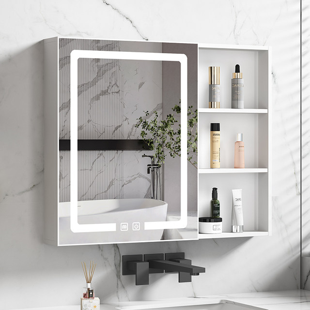 Space aluminum smart bathroom mirror cabinet separate wall-mounted ...