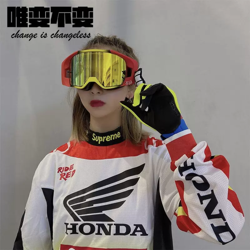 Supreme 19FW Honda Fox Racing Moto Jersey Top 联名骑行赛车服-Taobao