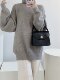 FlowGaga lazy style simple turtleneck hip-covering sweater for women in autumn and winter loose pullover thick knitted top
