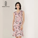 Famous Master Road A -line dress spring new floral fishtail skirt V -neck lady lady sleeveless slim body
