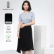 Famous teacher road asymmetrical A-line skirt for women's summer new natural waist midskirt black commuting elegant
