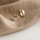 DOUDOUSTORE high-end exquisite small enamel hoop earrings women's milk white hoop earrings