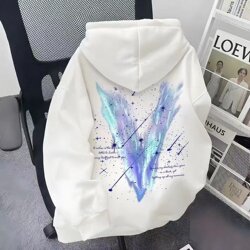 American High Street Hip-Hop Trendy Brand Meteor Letter Print Couple Style Sweatshirt for Men and Women, Autumn and Winter Loose Hooded Jacket