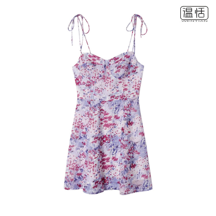 French-style exquisite cream-colored halter-neck tulip skirt with puffy short dress main image 0
