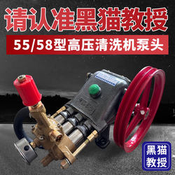 Black Cat Professor 5558 Commercial Car Wash Machine Pump Head Ultra-High Pressure Cleaning Machine Head Water Pump Copper Assembly Car Wash Pump