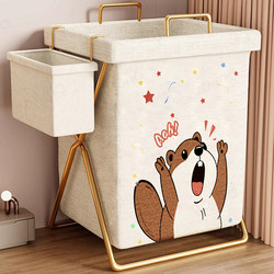 Dirty Clothes Basket, Household Dirty Clothes Storage Bin, High-Looking Storage Basket, Foldable Dormitory Bathroom Laundry Bucket with Lid