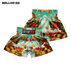Soft Monkey God of Wealth Muay Thai Sports Kickboxing Training MMA Shorts UFC Sports Laicai Funny Quick-drying Anime Three-Point Pants