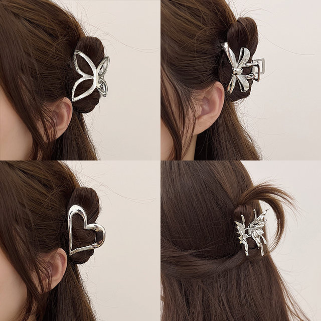 2025 new butterfly metal half-tied hairpin small hairpin back head clip female high-end shark chuck headdress
