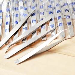 Stainless Steel Thickened Pointed Tweezers, Special Curved and Straight Tweezers for Sewing Machines, Household Small Tweezers for Clamping Thread Ends, Tool