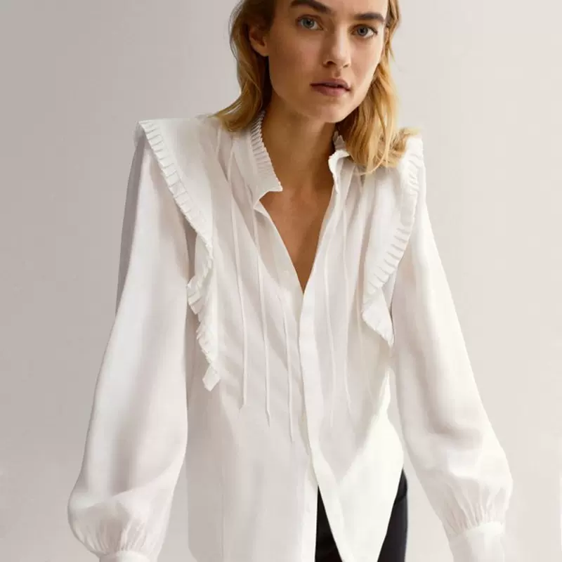 Emmeline Ruffle Blouse - White